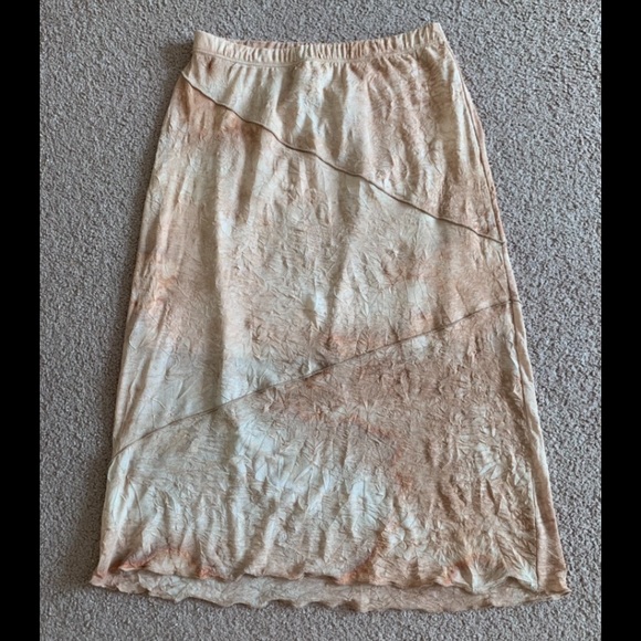 A-line Crepe Tie Dye Faded Below Knee Lined Skirt - Picture 1 of 15